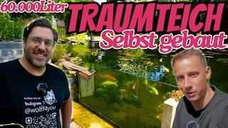 TRAUMHAFTER Koi-Teich mit Glasscheibe und Biotop-Teil - EIGENBAU!