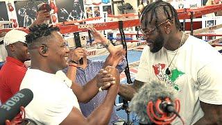 DEONTAY WILDER CRASHES LUIS ORTIZ WORKOUT! BOTH EMBRACE & SHOWS LOVE IN SURPRISE VISIT