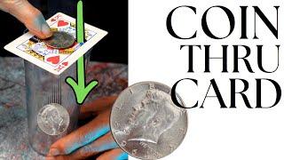 COIN THRU CARD: EASY MAGIC TRICK