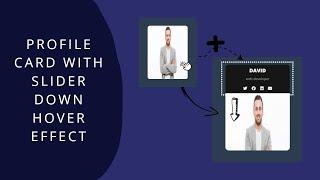 Profile card with slider down hover effect