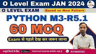 Python Programming (M3-R5.1) ||  Python 60 MCQ || O Level Python MCQ