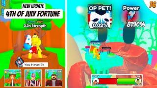 NEW UPDATE || 4TH Of July Fortune - King Crab Boss & Arm Wrestle Simulatle Roblox #76