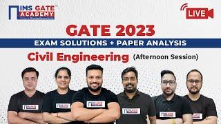 GATE 2023 CE Paper Analysis | GATE 2023 CE - 2 Answer Key & Exam Solutions | IMS GATE ACADEMY