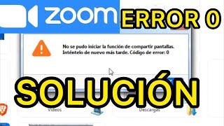 ZOOM ERROR 0 al COMPARTIR PANTALLA - SOLUCIÓN