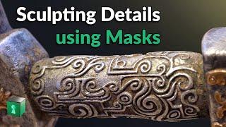 Blender Secrets - Adding Sculpted Details to Curved Parts with the Mask brush
