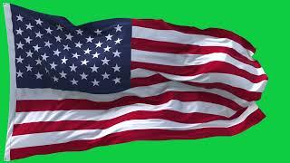 United States  Flag Waving | GREEN SCREEN & CHROMA MATTE