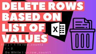 Excel VBA Macro: Delete Rows (Based on List of Values)