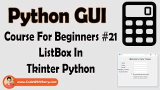 ListBox In Tkinter| Python Tkinter GUI Tutorial In Hindi #21