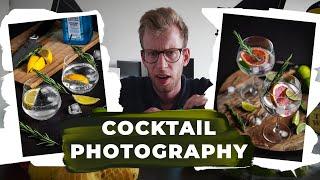 First Time Cocktail Photography shoot! (strobe studio photography)