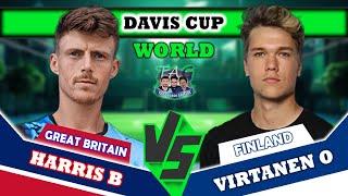 LIVE: HARRIS B VS VIRTANEN O • Davis Cup 2024 #groupstage #final  #tennis #daviscup