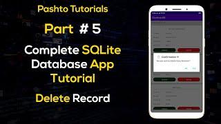 5. Android Sqlite Complete App Tutorial - Deleting Record from sqlite database and recyclerview