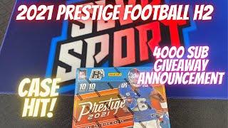 2021 Panini Prestige Football Hobby Hybrid H2 Box. CASE HIT! 4000 sub giveaway announcement.