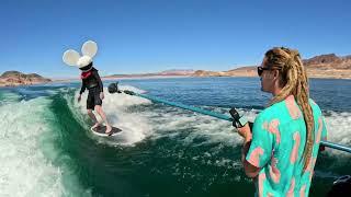 DEADMAU5 AND KASKADE WAKE SURFING IN VEGAS! | Celebrity Surf Series with Austin Keen