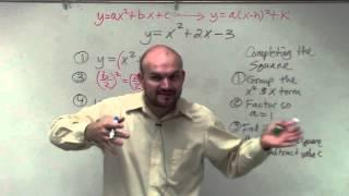 Completing the square to identify the max,min, vertex and axis of symmetry