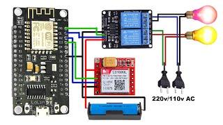 NodeMCU Sim800L Relay Control with SMS | Esp8266 GSM Based Home Automation System