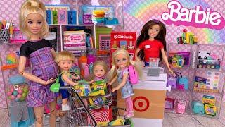 Barbie School Supply Shopping for Mini Toys with Barbie Family