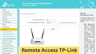 Access TP-Link Router from Outside Network [Remote Management]