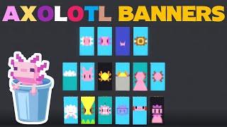 Minecraft : Axolotl Banners Design Tutorial | Amphibian Banners | TadCreeper