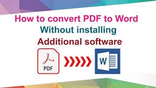 How to convert PDF to Word Document easy way