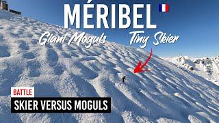 Skier vs Moguls battle on black piste 'Bartavelle' in Méribel, Les 3 Vallées [subtitles]