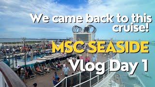 Back to the MSC Seaside Vlog #1 | Balcony Cabin, Sail-away party, and Dinner at the Main Dining Room