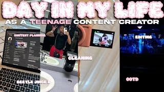 DAY IN MY LIFE AS A TEENAGE CONTENT CREATOR ‪ cleaning, content planning, editing, beetle juice 2 