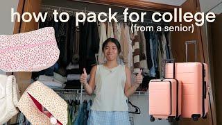 HOW TO PACK FOR COLLEGE (from a senior)  pack with me + packing tips and hacks