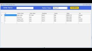VB.NET : Search Student By Class :Search LIKE Google (DataGridView, ComboBox, TextBox) | CODERBABA