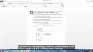 Collapsible Headings on Microsoft Word 2013