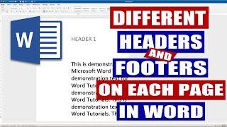 How to have different HEADERS in Word | Different headers on each page