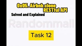 ( TASK 12 ) 0x05. Airbnb Clone - RESTful API