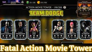 Dodge Team’s Gameplay | Fatal Action Movie Tower Hard Battle 190-199 Fight + Reward MK Mobile