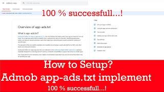 Admob app-ads.txt file is - How To Setup app-ads.txt file In your Domain?