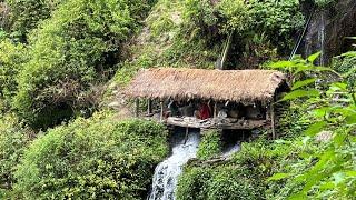 Traditional water mill of nepali mountain village | rainy day | TheVillageNepal