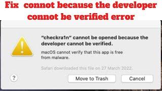 Cannot be opened because developer cannot be verified in macOS (Easy to #verified in macOS #macos