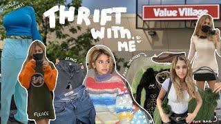 THRIFTING FALL 2021 TRENDS // come thrift with me (try-on)