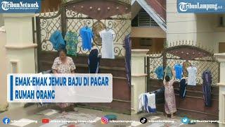 Viral Emak-emak Jemur Baju di Pagar Rumah Orang, Gak Ada lawan @TRIBUNLAMPUNGNEWSVIDEO