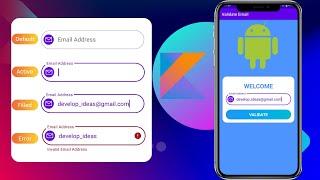 Validate Email Edit Text in Android Studio || Edit Text || Card View || UI || UX || Tutorial
