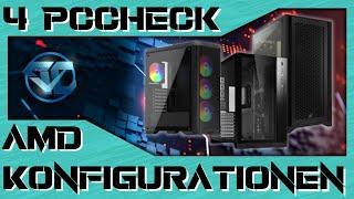 Vier PCCheck AMD Konfigurationen zwischen 1000 € und 2500 €