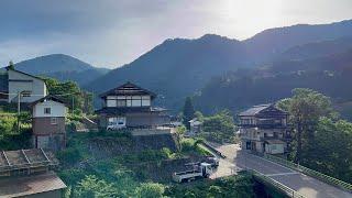 4K Walk Japan, Beautiful Japanese Countryside Mountain Village Relaxing Walking Tour