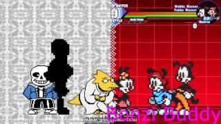 M.U.G.E.N Papyrus,Sans,Alphys vs Animaniacs