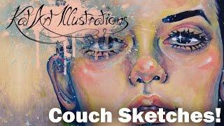 Couch Sketches #3 : KatArt Illustrations