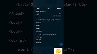 Basic Program Adding JavaScript to HTML.#html #htmlcoding #coding_gyan #youtubeshorts #viral #coder