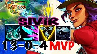 WILD RIFT SIVIR ADC GAMEPLAY | 13 - 0 - 4 MVP | SIVIR BUILD RUNES