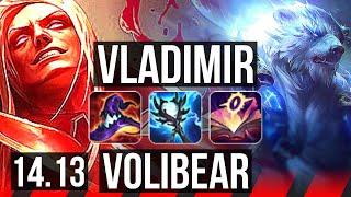 VLADIMIR vs VOLIBEAR (TOP) | 10/0/4, 7 solo kills, 66% winrate, Legendary | EUNE Diamond | 14.13