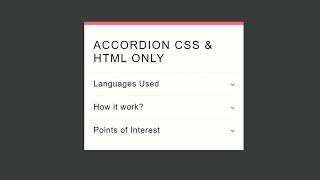 Awesome accordion animation html and css only | no JavaScript