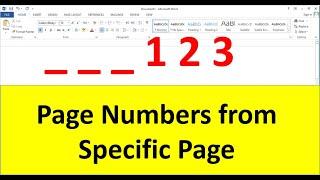 How to insert page numbers in word starting from page 3