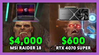 $4,000 Laptop vs $600 GPU Benchmark Comparison (RTX 4080 Laptop vs RTX 4070 Super)