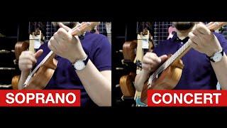 Soprano vs Concert Ukelele  Sound TEST by Vladilele. Flight NUS310 and NUC310