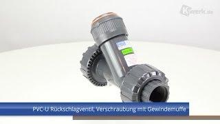 PVC-U Rückschlagventil, Verschraubung mit Gewindemuffe